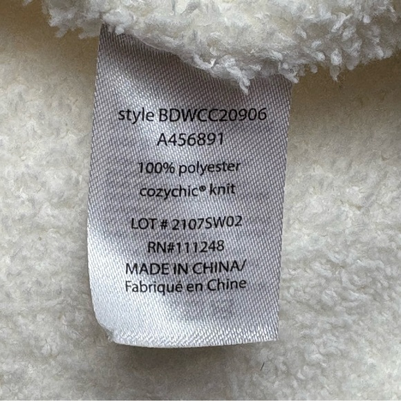 Barefoot Dreams CozyChic Knit Half Zip Short Lounger Fleece Cream Ivory Sz L/XL - Picture 9 of 10